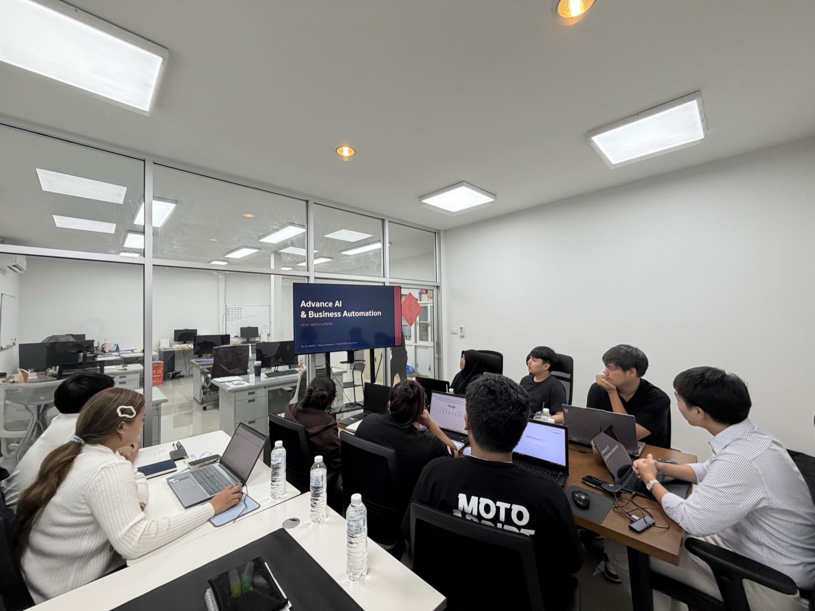 ปันทำ session วางระบบ AI กับทีมลูกค้าในห้องประชุม